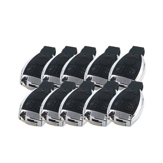 Picture of Mercedes-Benz 3 Button Chrome Remote HU64 10 Pack