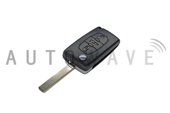 Picture of Peugeot/Citroen 3 Button Flip Remote Case with VA2 Blade