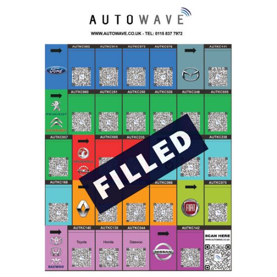 Picture of Top 25 Remote Case & Key Blank Key Board - Filled